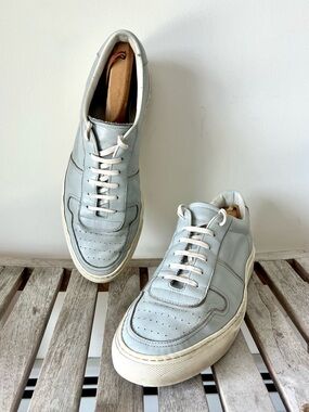 Common Projects Light Blue Leather Sneakers Size 43 Italy Minimal Low Top
